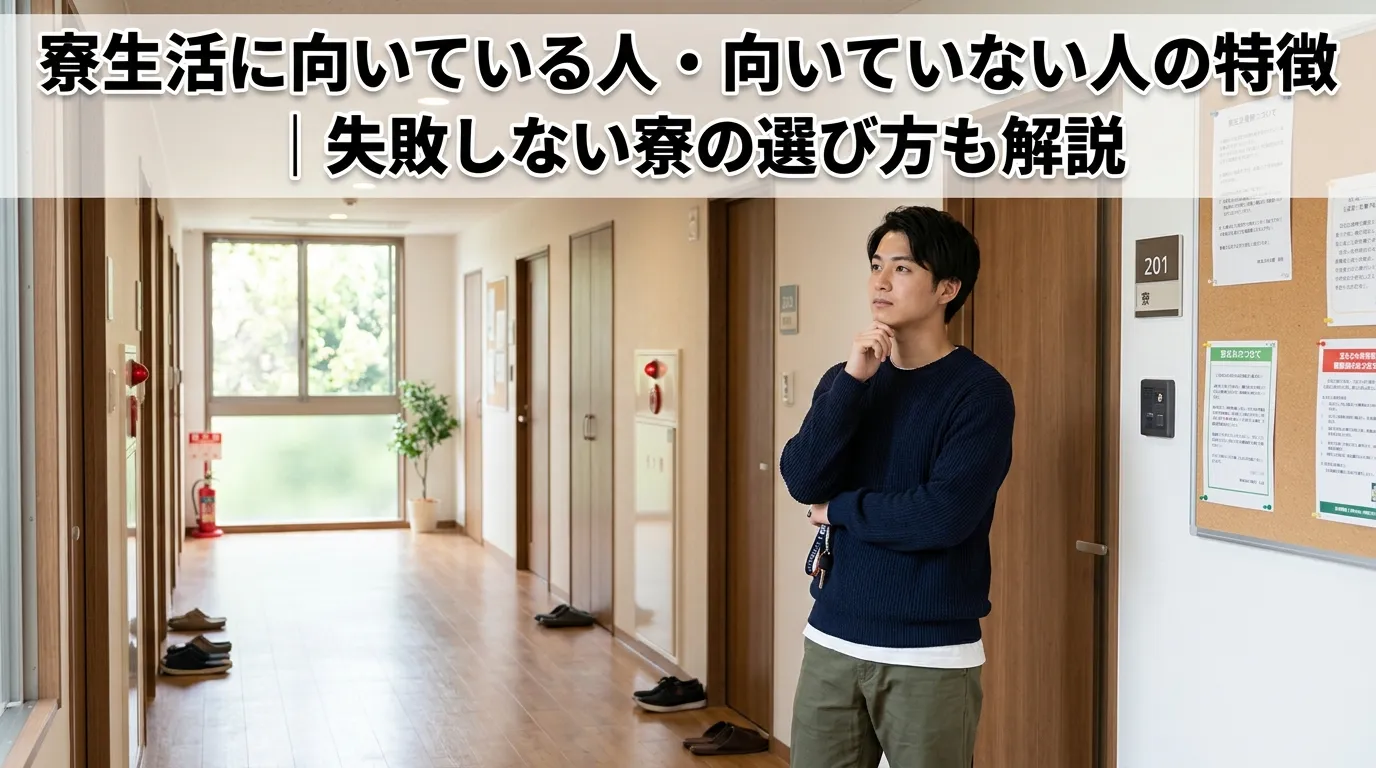 寮生活が向いてない人の特徴チェック|あなたはどのタイプ?向き不向き診断つき
