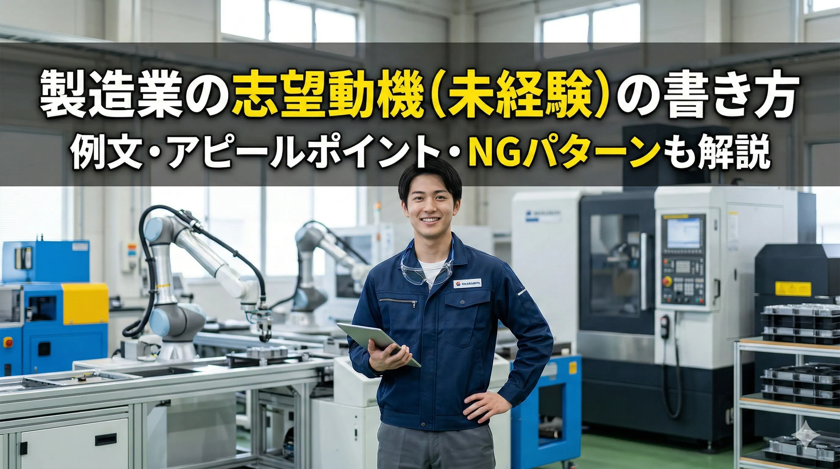 製造業の志望動機（未経験）の書き方｜例文・アピールポイント・NGパターンも解説