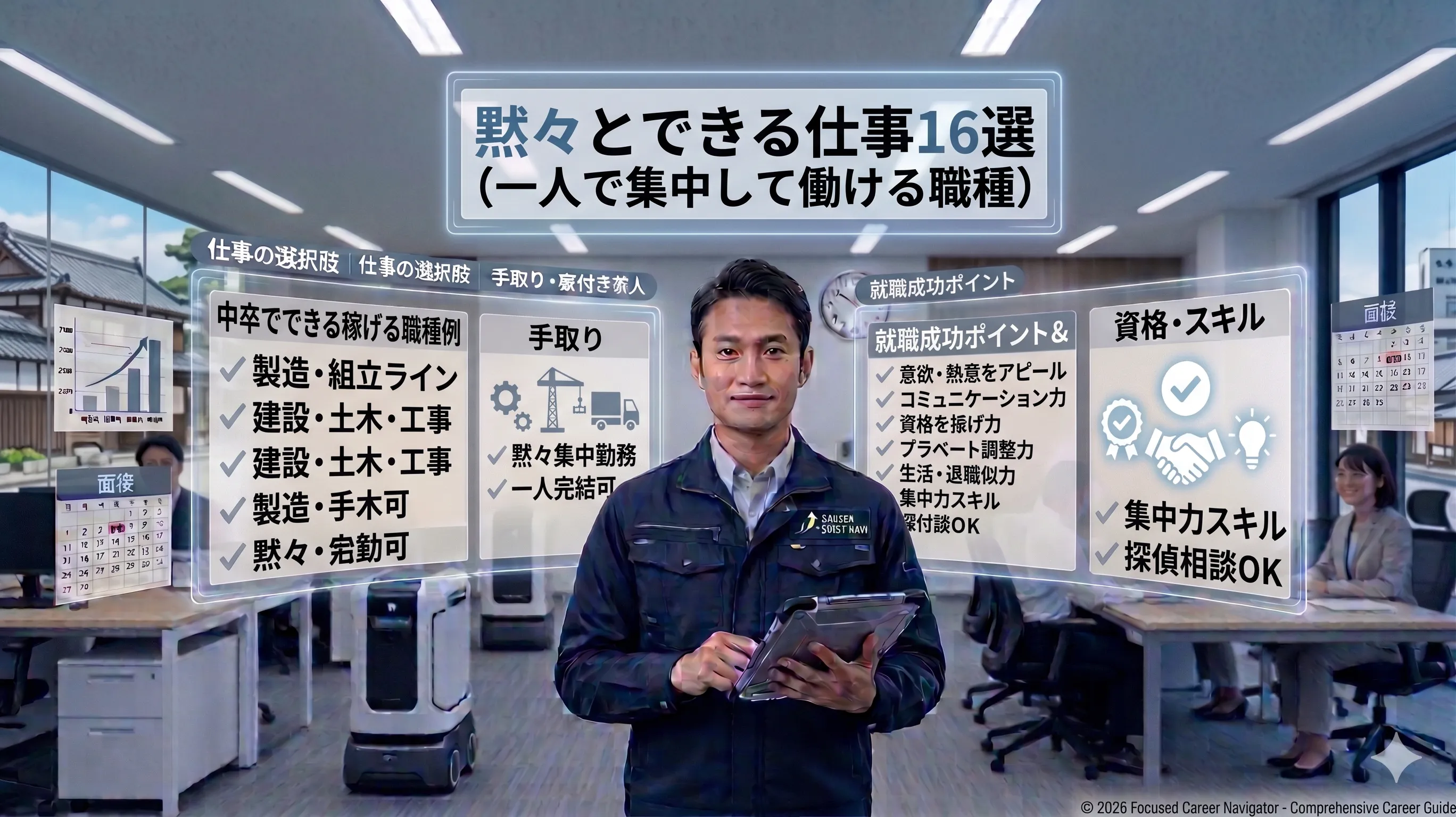 黙々とできる仕事16選｜一人で集中して働ける職種と探し方を解説