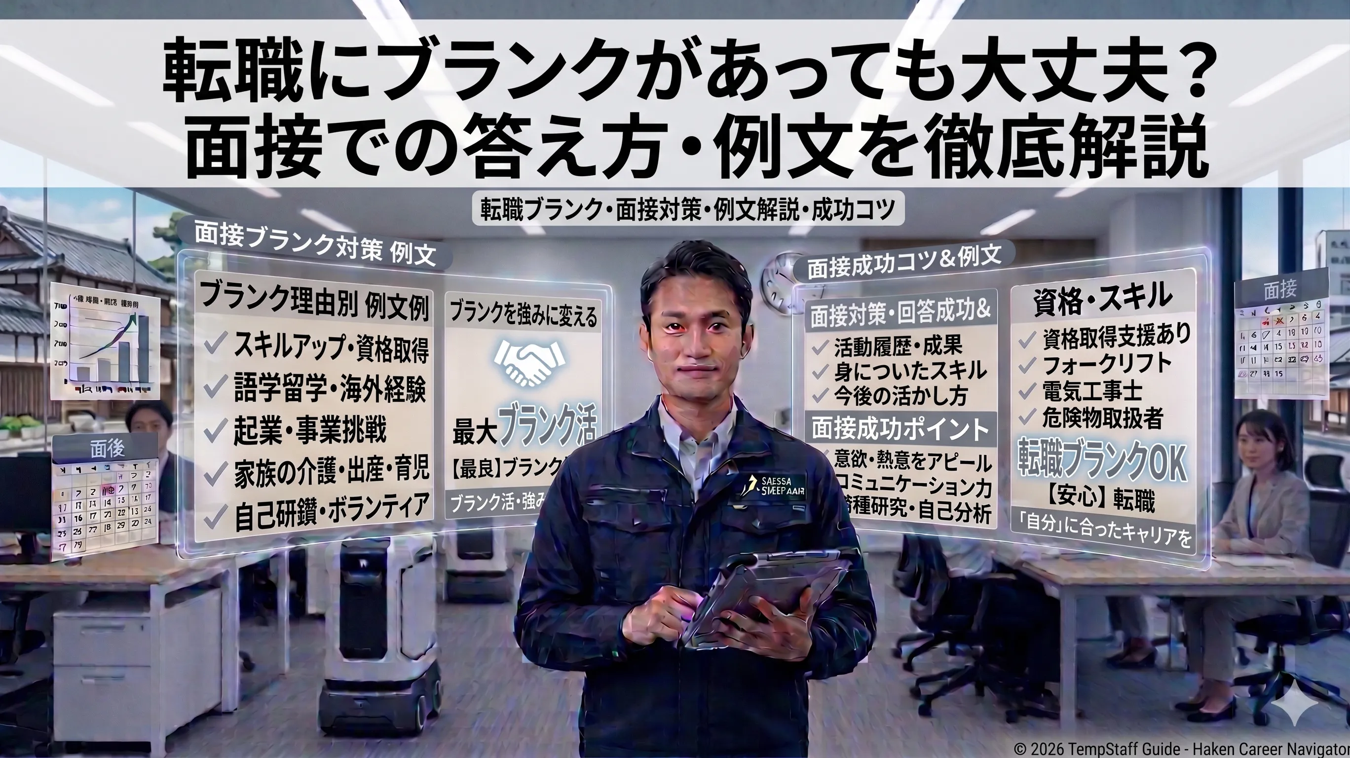 転職にブランクがあっても大丈夫？面接での答え方・例文を徹底解説