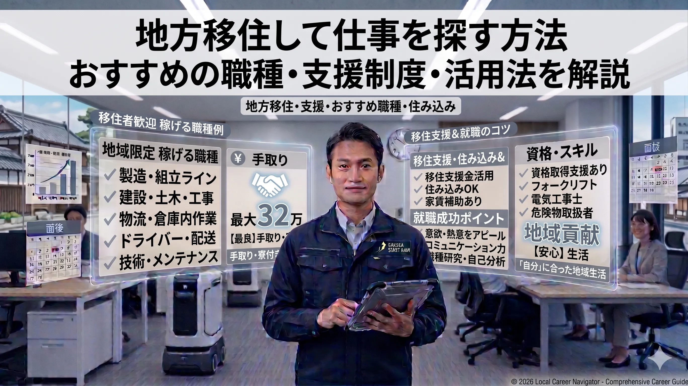 地方移住して仕事を探す方法｜おすすめの職種・移住支援制度・住み込み求人の活用法